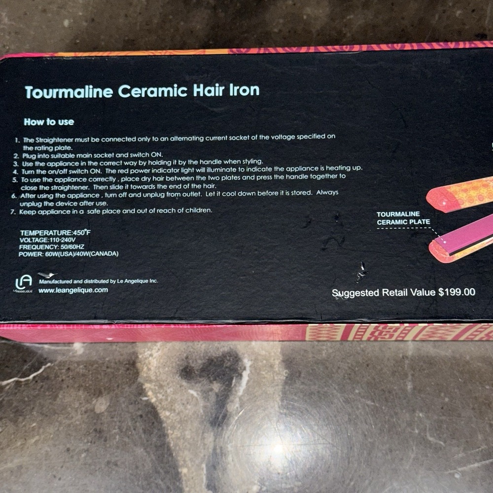 Cynthia Rowley Hair Iron Women Multicolor Tourmaline Ceramic LA0066 New - Picture 6 of 6